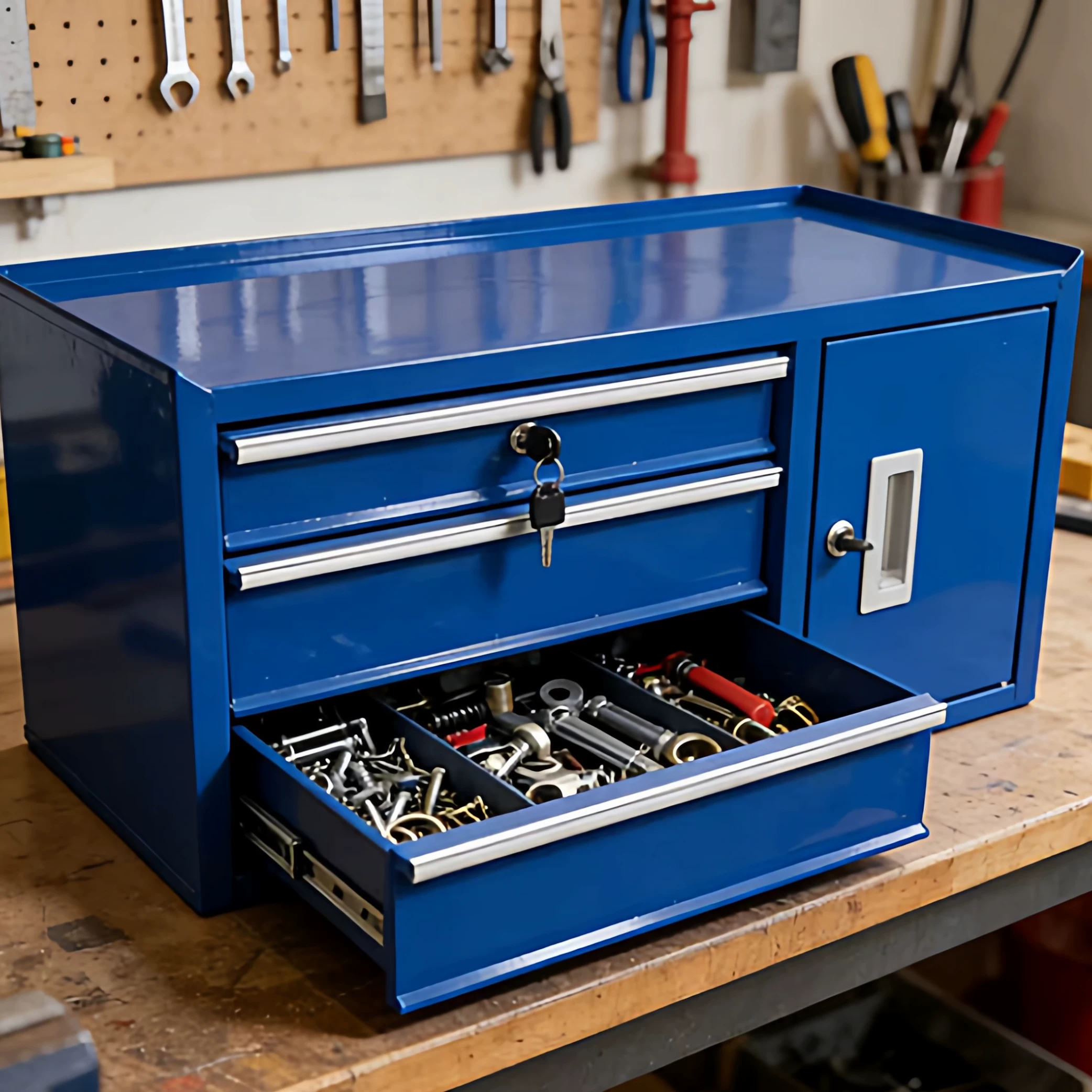 Workshop Tools Wood - Multifunctionele ijzeren bureau gereedschapskast, metalen opbergdoos