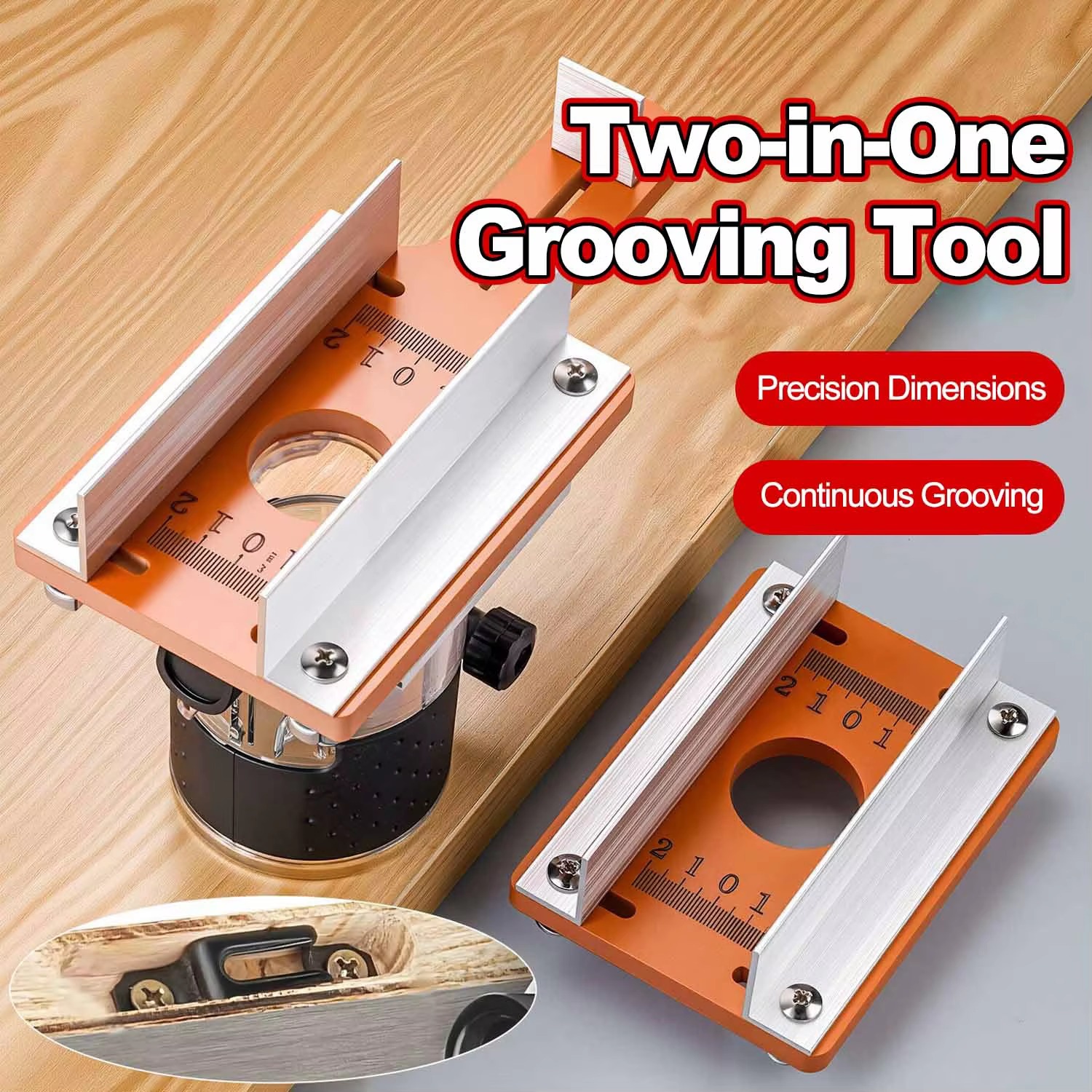 Workshop Tools Wood - Houtfrees-gleufzoeker Nauwkeurige gleufbasis Gereedschap voor het