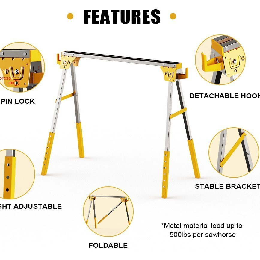 Metalen zaagpaard/zaagstandaar - Workbench Portable Fold recensie en prijs