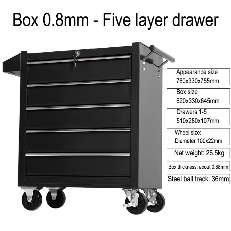 5-laden werkplaatswagen met ge - Workshop Tools Box recensie en prijs
