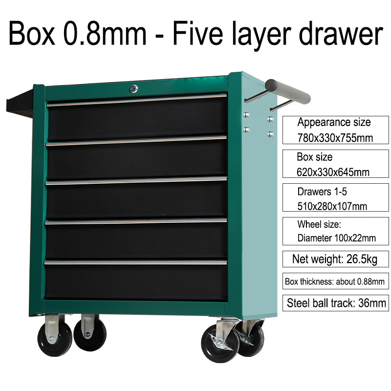 5-laden werkplaatswagen met ge - Workshop Tools Box recensie en prijs